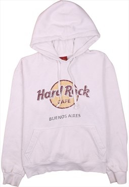 Vintage 90's Hard Rock Cafe Hoodie Spellout Pullover White