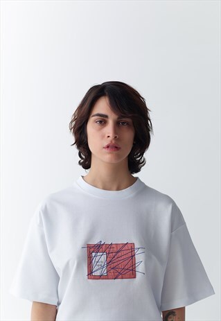 PASSPORT - WHITE OVERSIZED HEAVY COTTON T-SHIRT