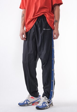 VINTAGE CHAMPION TRACKSUIT PANTS 90S BLACK