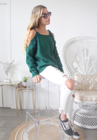 JUMPER GREEN FLOWERS