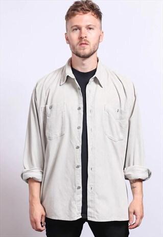 VINTAGE CORDUROY CORD SHIRT GREY