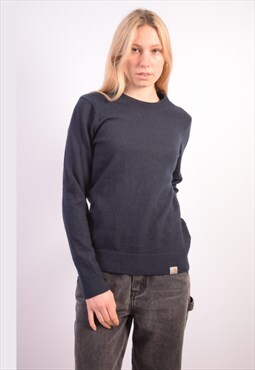 Vintage Carhartt Jumper Sweater Navy Blue