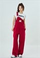 RED DUNGAREES PREPPY OVERALLS KAWAII JUMPSUIT