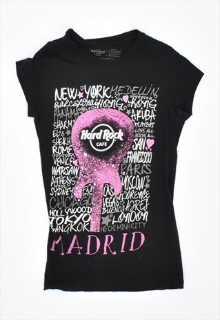 VINTAGE 90'S HARD ROCK CAFE MADRID T-SHIRT TOP BLACK
