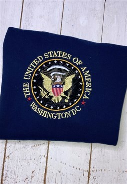 Vintage blue embroidered american washington DC Jumper 