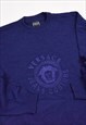 VINTAGE 90S VERSACE EMBROIDERED LOGO KNIT JUMPER IN NAVY