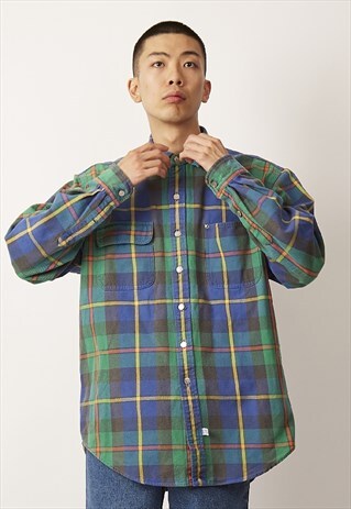 VINTAGE 90'S POLO RALPH LAUREN HARDWARE TARTAN COTTON SHIRT