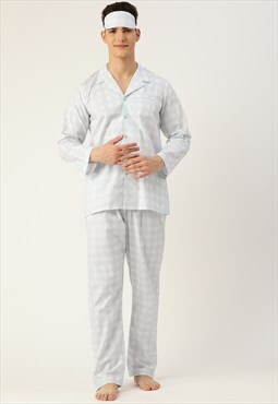 Checks Mens Cotton Pajama Set
