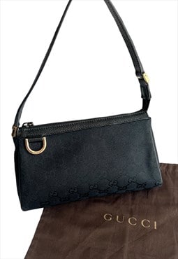 Y2K Vintage Gucci Handbag pouchette GG monogram black