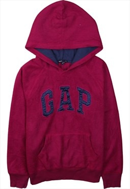 Vintage 90's Gap Fleece Jumper Hooded Spellout Pink XLarge
