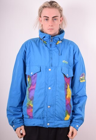 ELLESSE MENS VINTAGE PADDED JACKET XXL BLUE 90S