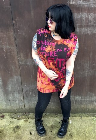 HAND PAINTED/TIE DYE NO FUTURE ALL OVER PRINT T-SHIRT