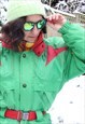 VINTAGE 1990S COLOUR BLOCK SKISUIT IN GREEN YELLOW AND RED