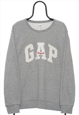 Vintage GAP Spellout Grey Sweatshirt Mens
