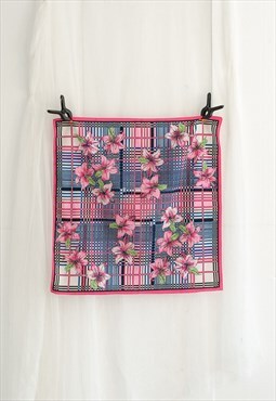 Vintage Colourful Square Floral Printed Scarf