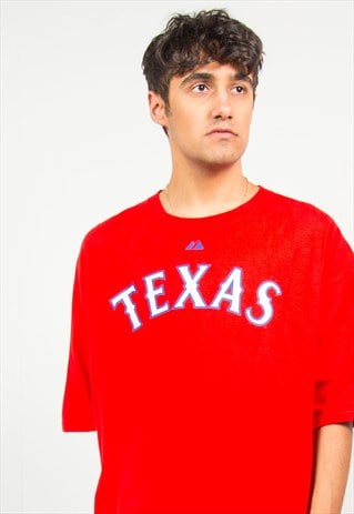VINTAGE USA T-SHIRT MAJESTICS TEXAS RANGERS BASEBALL