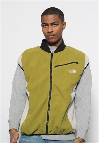 VINTAGE NORTH FACE LOGO FLEECE GILET GREEN