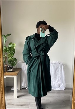 Vintage 90s trench coat green maxi