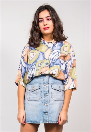 VINTAGE 90'S PASTEL CRAZY FRESH PRINCE STYLE SHIRT
