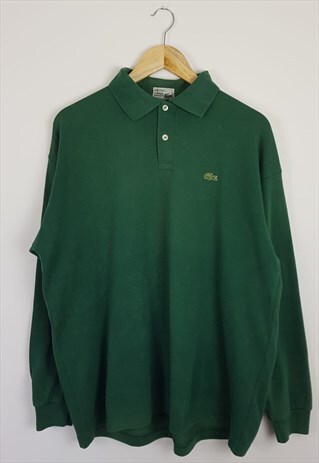 VINTAGE 80'S LACOSTE CHEMISE LONG SLEEVE POLO SHIRT GREEN