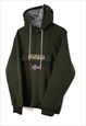 VINTAGE NAPAPIJRI GEOGRAPHIC HOODIE FLEECE IN GREEN M