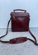 SMALL DARK BROWN LEATHER SATCHEL