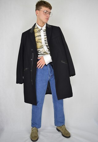 VINTAGE BLACK CLASSIC WOOL COAT