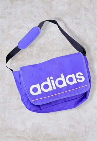 VINTAGE ADIDAS SHOULDER MESSENGER BAG PURPLE