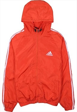 Vintage 90's Adidas Windbreaker Hooded Full Zip Up Orange