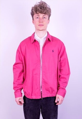 VINTAGE RALPH LAUREN HARRINGTON JACKET IN CORAL RED XL