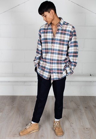 VINTAGE RETRO CHECKED FLANNEL UNISEX SHIRT