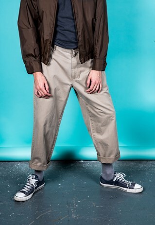 VINTAGE DOCKERS 1980S TROUSERS IN BEIGE
