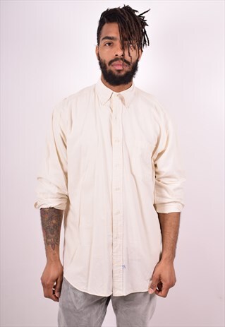 RALPH LAUREN MENS VINTAGE SHIRT LARGE WHITE 90S