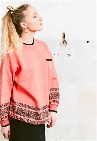 VINTAGE 80S SALMON ORANGE SURFER SWEATSHIRT