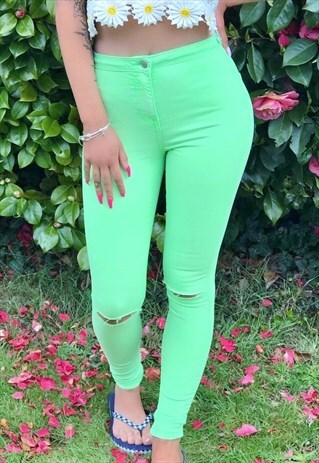 SIZE 4/6 NEON GREEN SKINNY JEANS