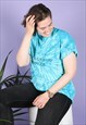 VINTAGE TIE-DYE T-SHIRT 1990S IN BLUE BERMUDA PRINT