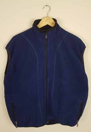 VINTAGE CHAMPION FLEECE GILET BLUE