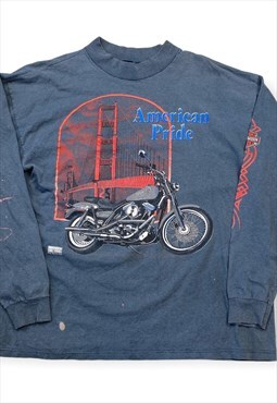Rare Harley Davidson American Pride Long Sleeve T Shirt