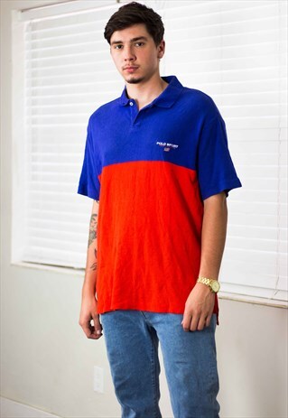 VINTAGE POLO SPORT RALPH LAUREN SHIRT LOGO 90S L 10.7