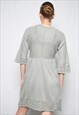 VINTAGE Y2K 00S PASTEL GREEN KNITTED A-LINE MINI DRESS