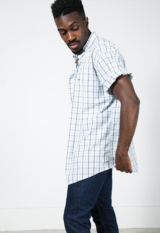 VINTAGE 80S TOMMY HILFIGER SHORT SLEEVE SHIRT/ S4408