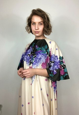 70S FLOWER PRINT GOWN
