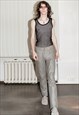 90'S VINTAGE LOWKEY STRAIGHT LEATHER TROUSERS STONE GREY