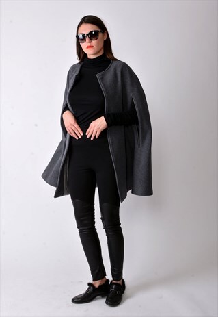 WINTER CAPE COAT JACKET FOR WOMEN WOOL CAPE JACKET F1846