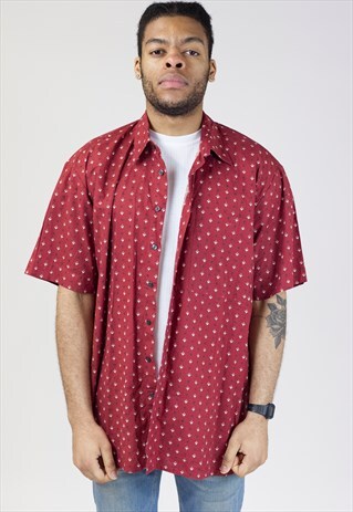 VINTAGE 90S PATTERNED RED SHIRT