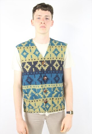 VINTAGE 90'S PATTERNED FESTIVAL WAISTCOAT
