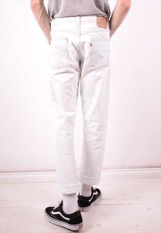LEVI'S 505 MENS VINTAGE JEANS W31 L32 WHITE 90S