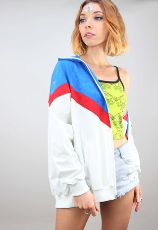 VINTAGE 90S OVERSIZED VELOUR TRACK TOP