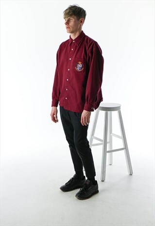 BURGUNDY COLLEGE SHIRT / BUTTON UP SHIRT