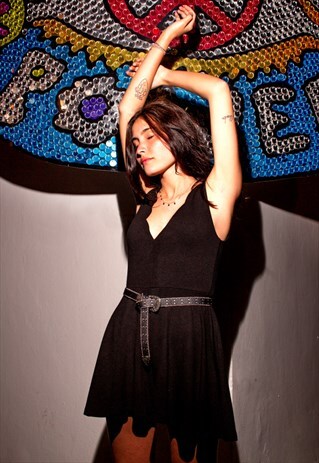 SUBDUED BLACK V-NECK PLAYSUIT